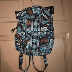 Brown & Blue Patterned Vera Bradley Backpack